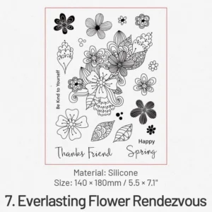Flower Language Series Clear Retro Plant Clear Silicone Stamps - product overview | clear stamp