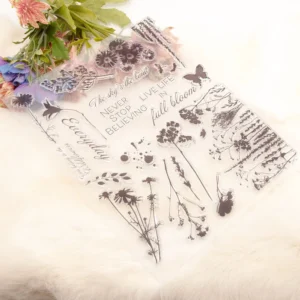 Flower Leaves Branch Butterfy Stamp Set - lifestyle photo | clear stamp