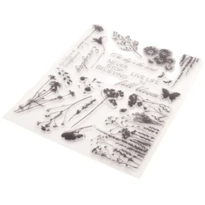 Flower Leaves Branch Butterfy Stamp Set - packaging photo | clear stamp