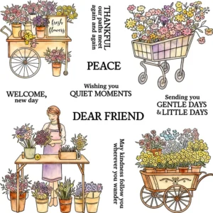 Flower Stall Girl Clear Stamps 01