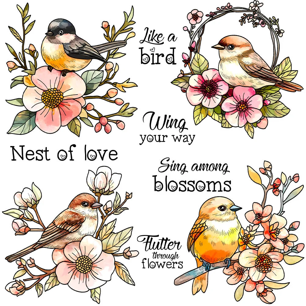 Flowers And Birds Clear Stamps 00 Flowers And Birds Clear Stamps 00
