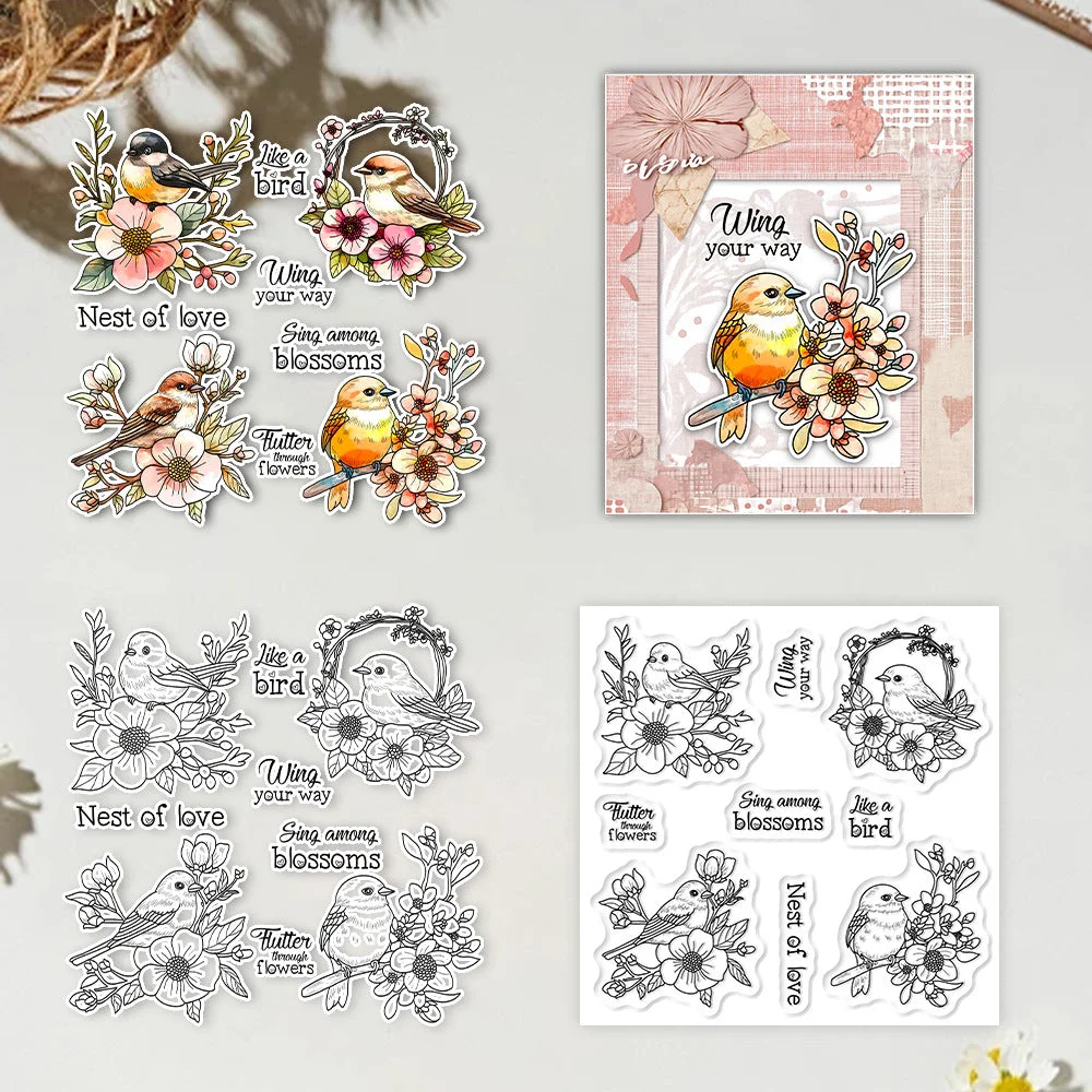 Flowers And Birds Clear Stamps 01 Flowers And Birds Clear Stamps 01