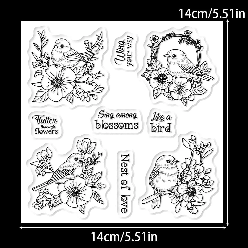 Flowers And Birds Clear Stamps 02 Flowers And Birds Clear Stamps 02
