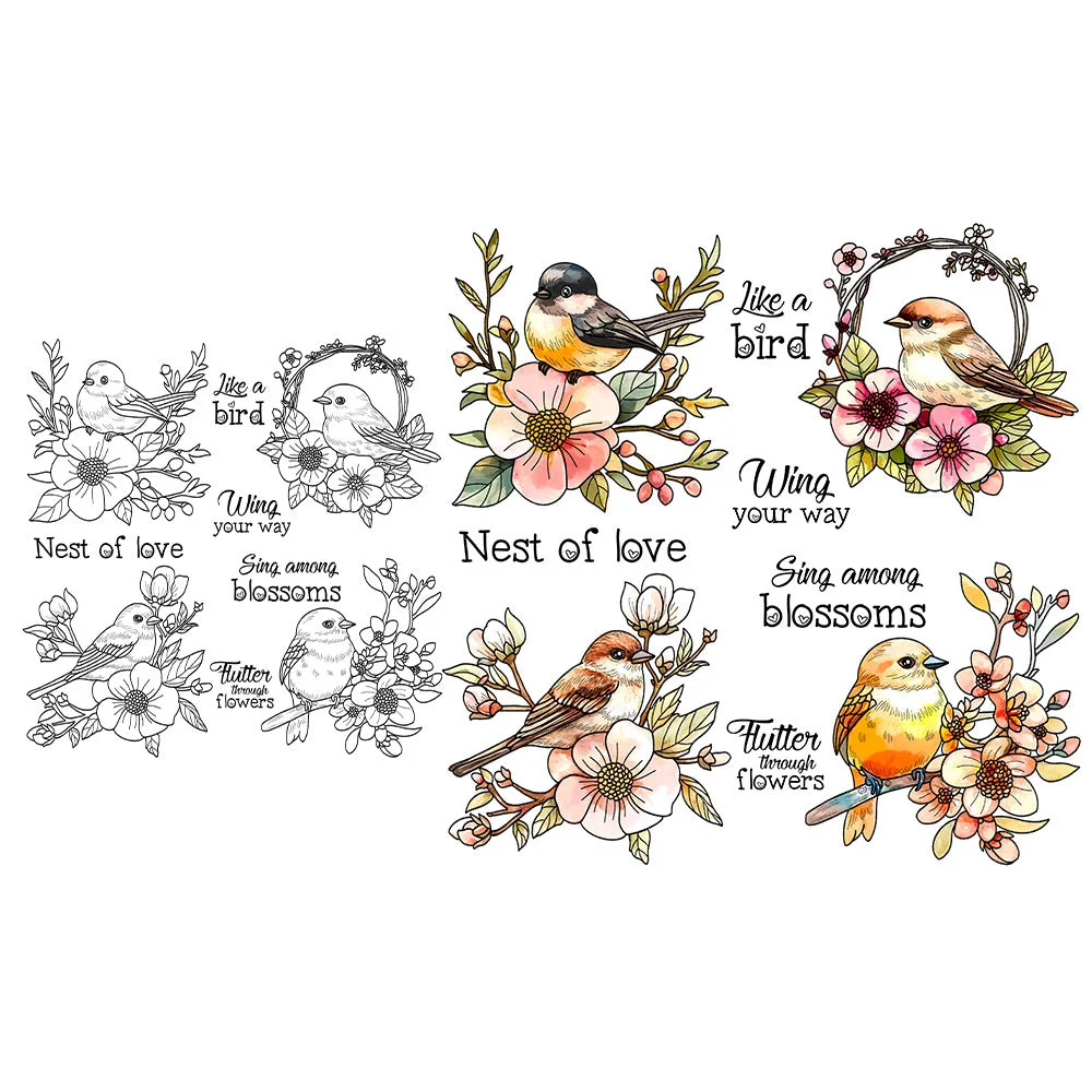 Flowers And Birds Clear Stamps 05 Flowers And Birds Clear Stamps 05