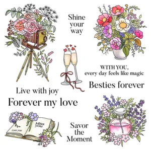 Flowers And Blessings Clear Stamps 01