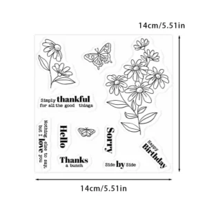 Sumflying Flowers Butterflies Daisies Clear Stamps Flowers And Butterflies Clear Stamps 02