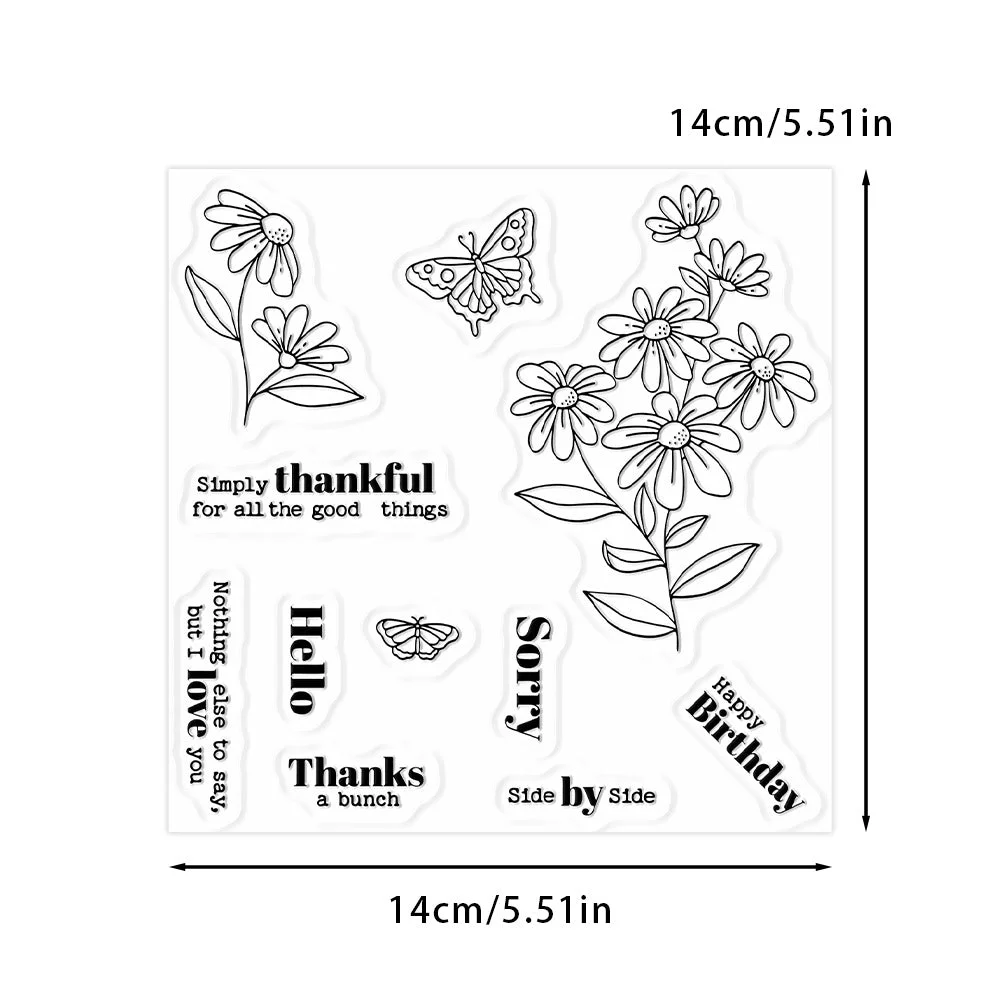 Flowers And Butterflies Clear Stamps 02 Flowers And Butterflies Clear Stamps 02