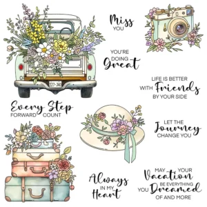Flowers And Travel Clear Stamps 00
