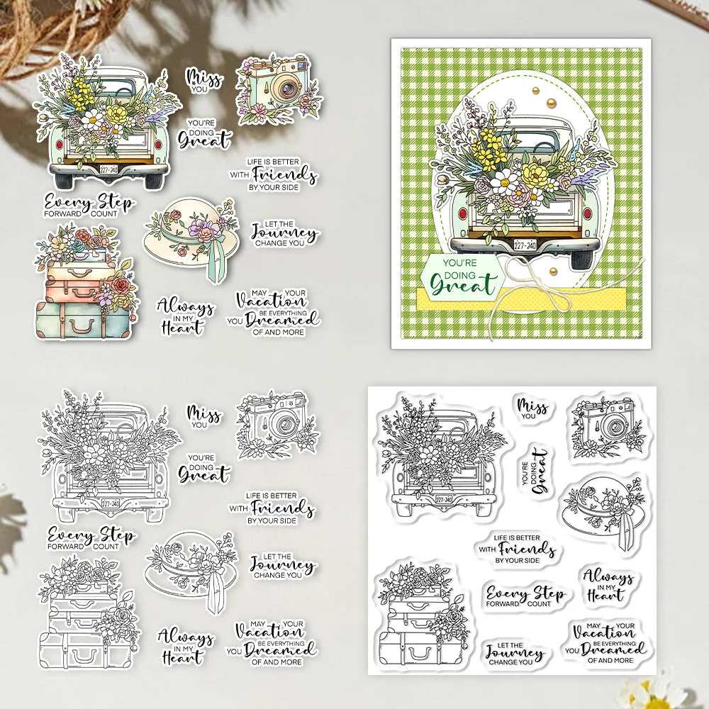 Flowers And Travel Clear Stamps 01 Flowers And Travel Clear Stamps 01