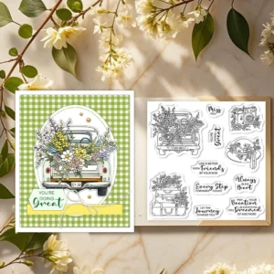 Sumflying Flowers Travel Suitcase Clear Stamps Flowers And Travel Clear Stamps 03