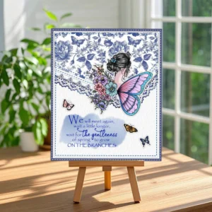 Sumflying Flowers Butterfly Girl Garden Clear Stamps Flowers Butterfly Girl Clear Stamps 05