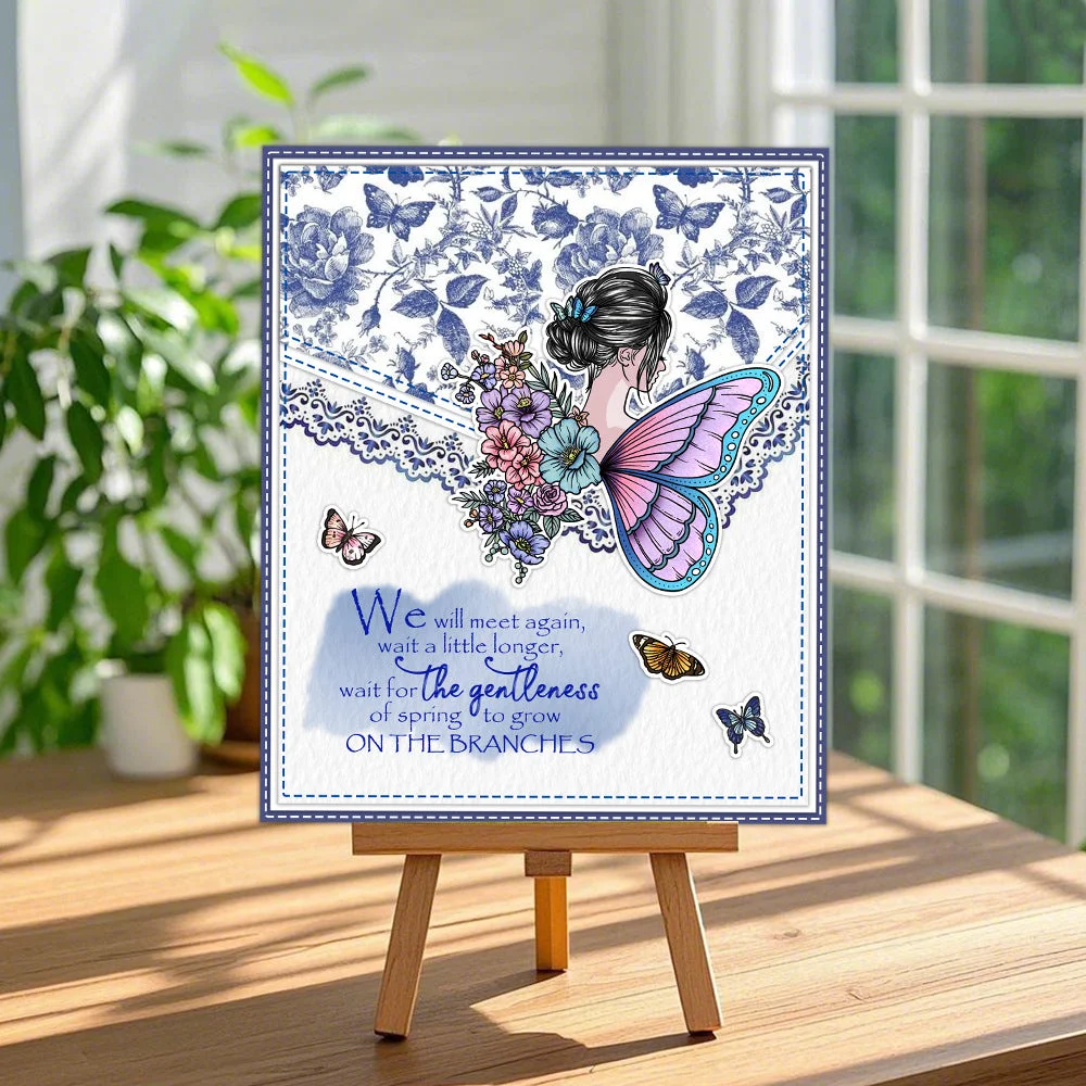 Flowers Butterfly Girl Clear Stamps 05 Flowers Butterfly Girl Clear Stamps 05