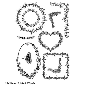 Flowers Butterfly Ornament Stamp Set - main product photo | clear stamp