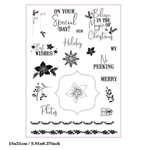 Flowers Letter Clear Stamp Set - detail view | clear stamp