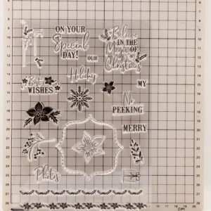 Flowers Letter Clear Stamp Set - size chart | clear stamp