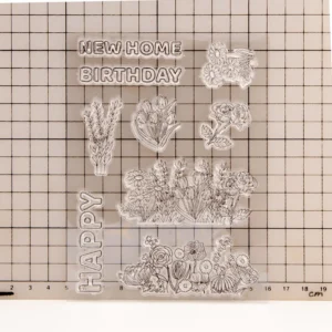 Flowers New Family Clear Stamp Set - size chart | clear stamp