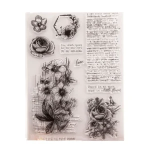 Flowers Retro Background Clear Stamp Set - packaging photo | clear stamp