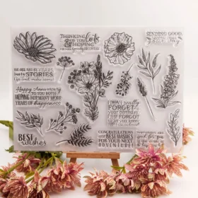 Flowers Words Clear Stamp Set