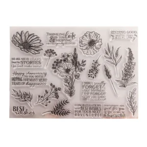 Flowers Words Clear Stamp Set - packaging photo | clear stamp
