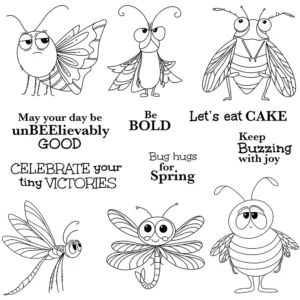 Sumflying Flying Insects Bugs Clear Stamps Flying Insects Clear Stamps 04