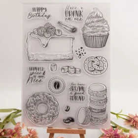 Food Baking Cookie Cake Clear Stamp Set