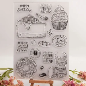 Food Baking Cookie Cake Clear Stamp Set - main product photo | clear stamp