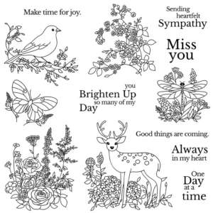 Sumflying Fresh Flowers Birds Deer Clear Stamps Fresh Flowers And Birds Clear Stamps 05