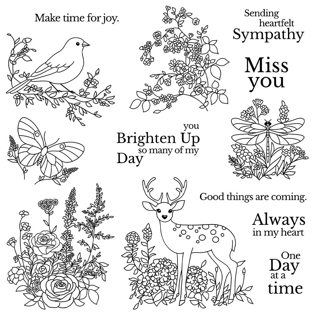 Fresh Flowers And Birds Clear Stamps 05 Fresh Flowers And Birds Clear Stamps 05