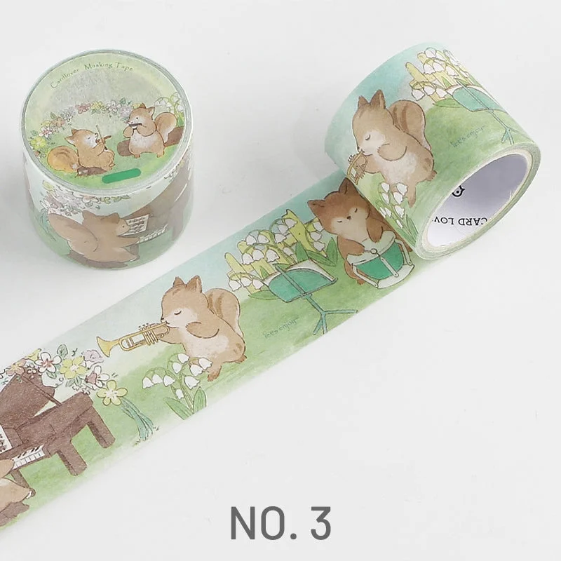 Animal Cute Cartoon Washi Tape – Rabbit, Cat, Dog, Squirrel Animal Cute Cartoon Washi Tape - Rabbit, Cat, Dog, Squirrel