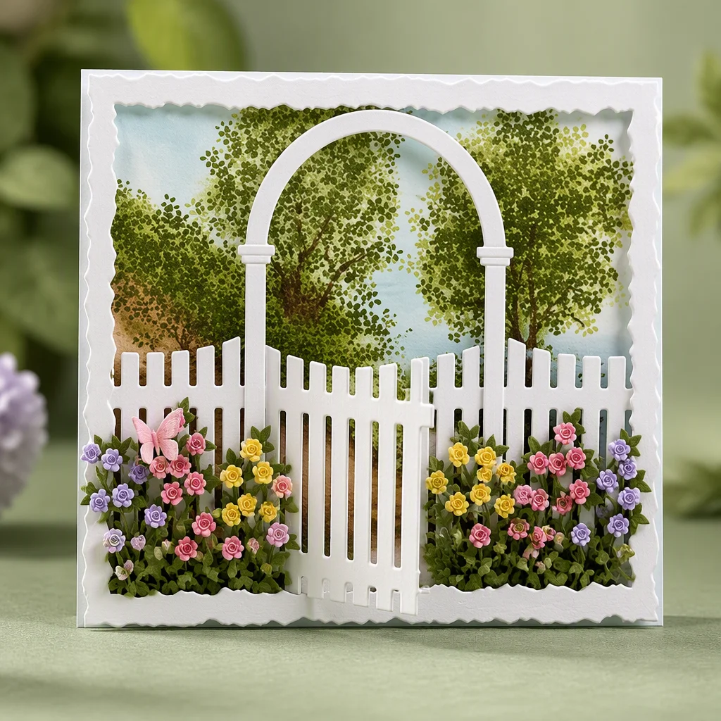 Sumflying Garden Arch Fence Metal Cutting Dies Set Garden Gate Arbor V2 20261006 02