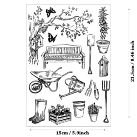 Gardening Tools Stamp Set
