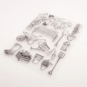 Gardening Tools Stamp Set - packaging photo | clear stamp