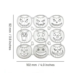 Ghost Face Pumpkin Halloween Carbon Steel Crafting Dies Back View - P3429-00002