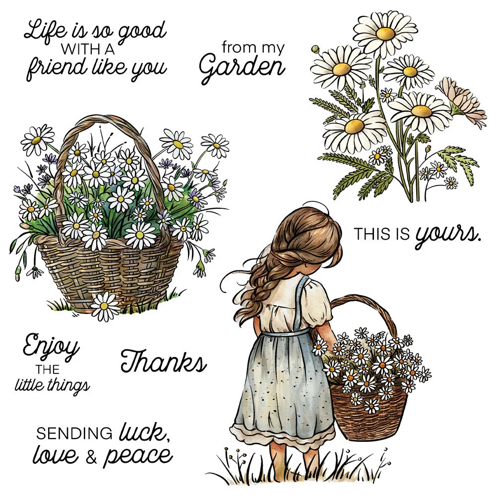Girl Daisy Clear Stamps 00 Girl Daisy Clear Stamps 00