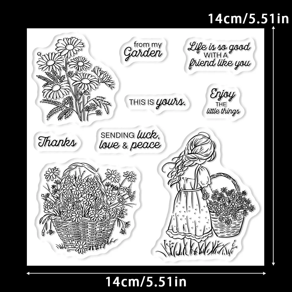 Girl Daisy Clear Stamps 02 Girl Daisy Clear Stamps 02