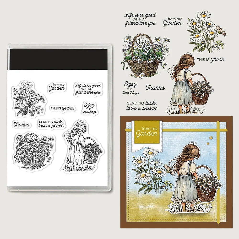 Girl Daisy Clear Stamps 03 Girl Daisy Clear Stamps 03
