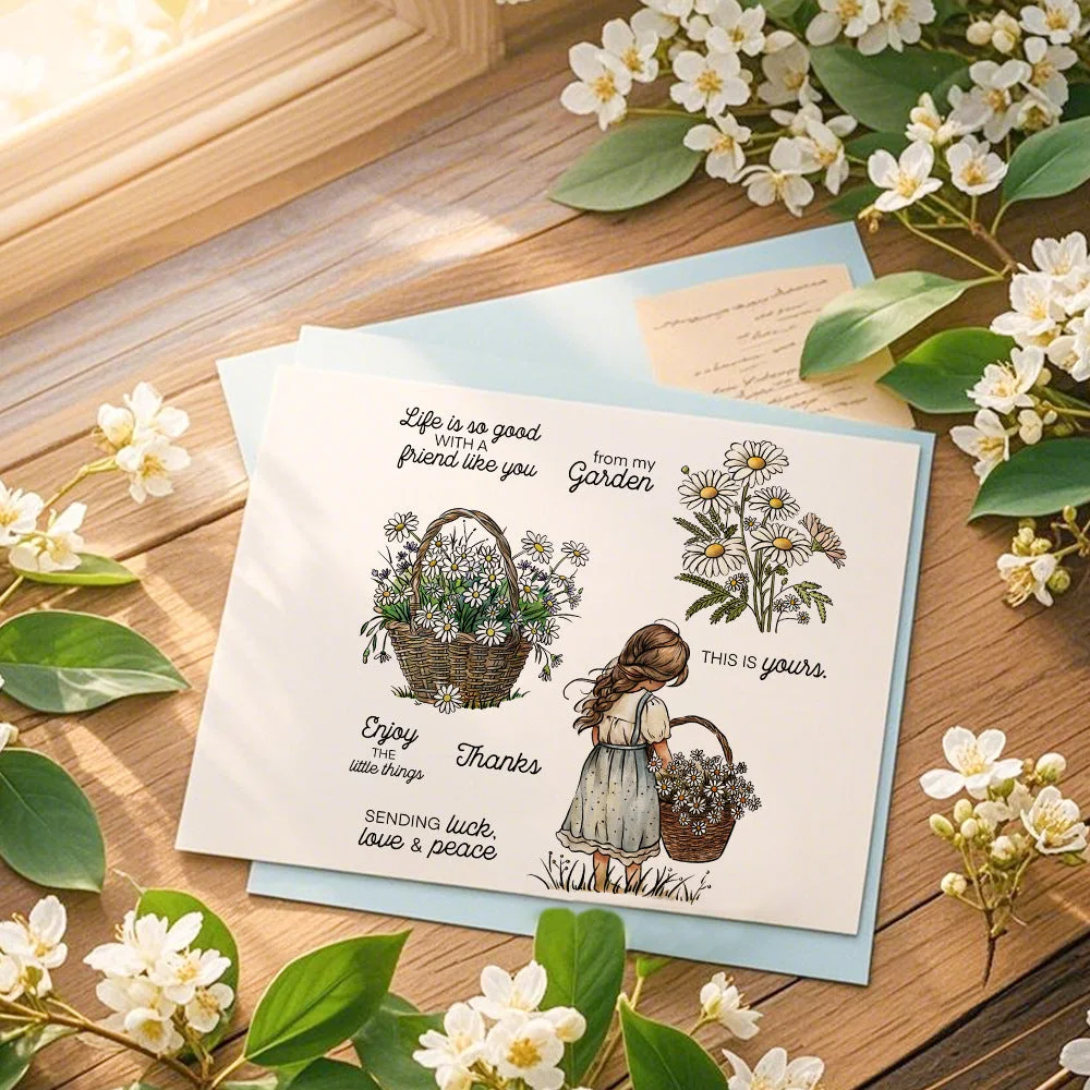 Girl Daisy Clear Stamps 05 Girl Daisy Clear Stamps 05