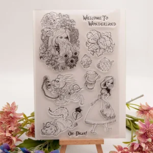 Girl Wanderland with Animals Stamp Set - size chart | clear stamp