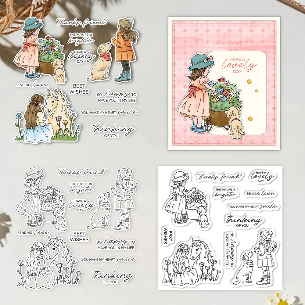 Girls And Animals Clear Stamps 01 Girls And Animals Clear Stamps 01