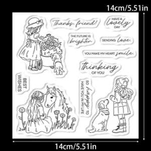 Sumflying Girls Animals Friendship Pet Clear Stamps Girls And Animals Clear Stamps 02