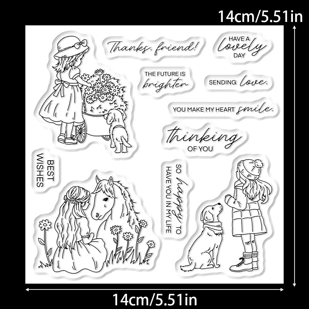 Girls And Animals Clear Stamps 02 Girls And Animals Clear Stamps 02