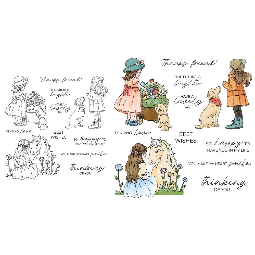 Girls And Animals Clear Stamps 07 Girls And Animals Clear Stamps 07