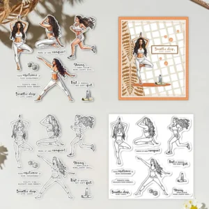 Girls Exercise Yoga Clear Stamps 01