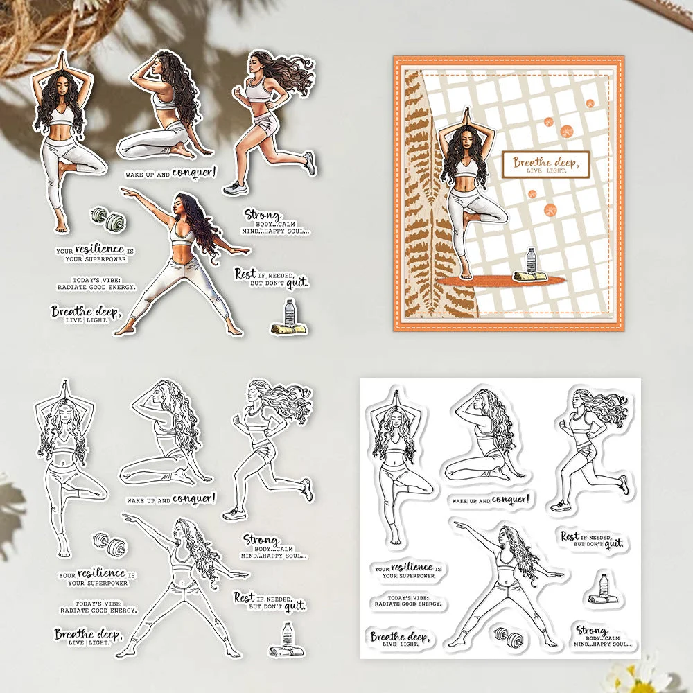Girls Exercise Yoga Clear Stamps 01 Girls Exercise Yoga Clear Stamps 01