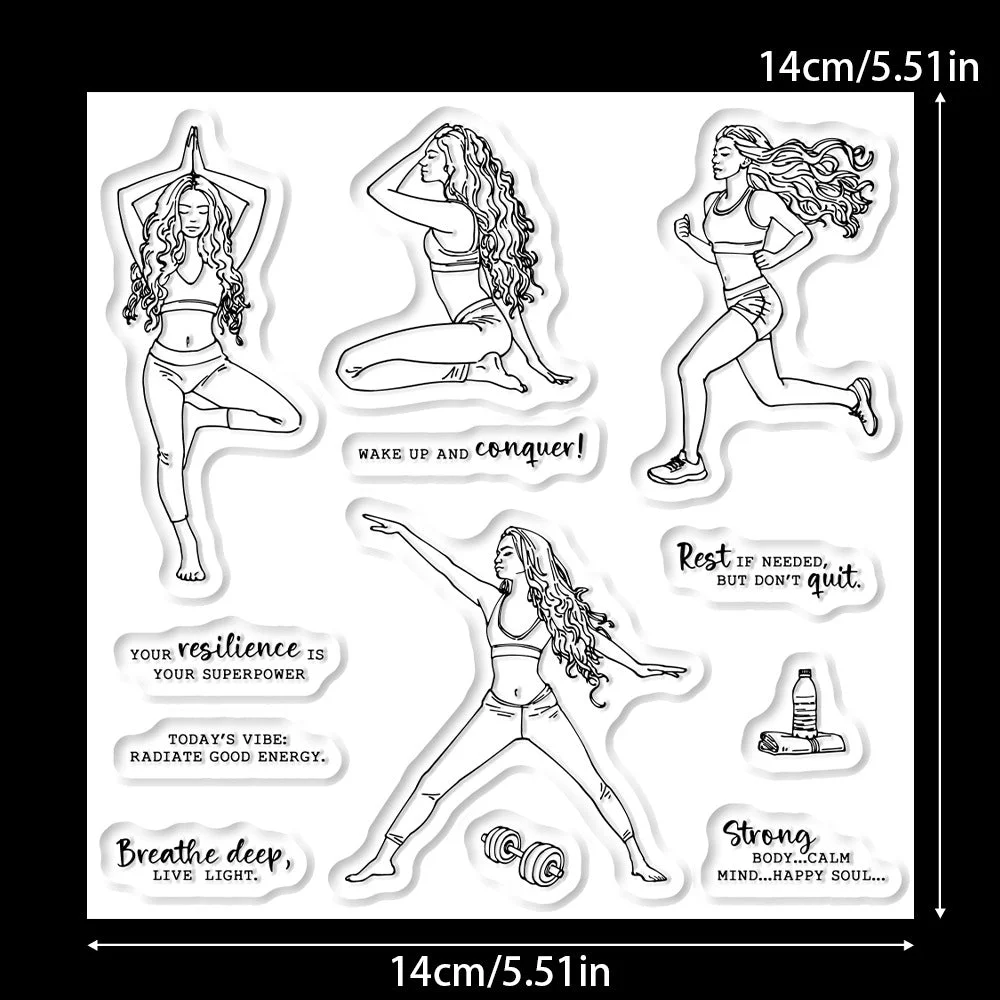 Girls Exercise Yoga Clear Stamps 02 Girls Exercise Yoga Clear Stamps 02