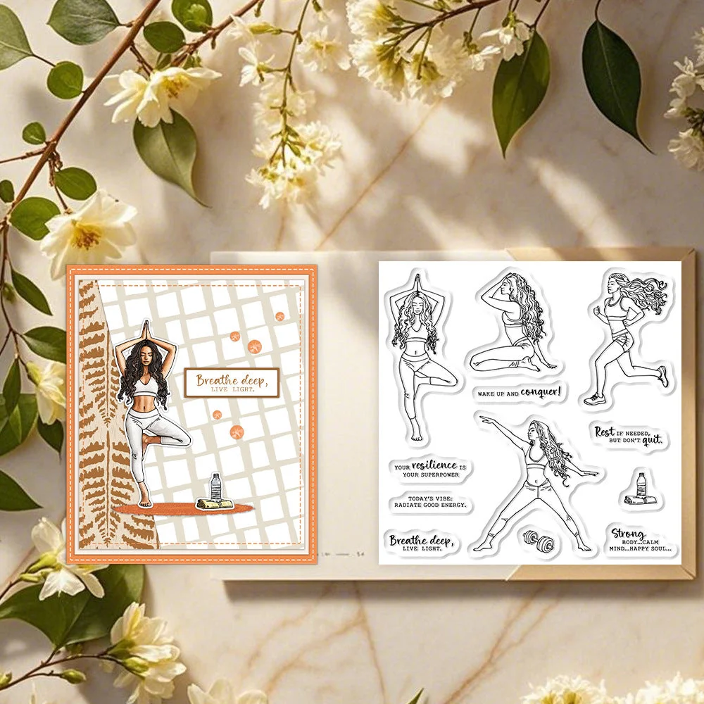 Girls Exercise Yoga Clear Stamps 03 Girls Exercise Yoga Clear Stamps 03