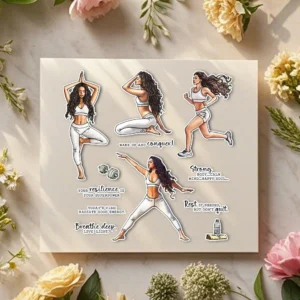 Sumflying Girls Exercise Yoga Fitness Clear Stamps Girls Exercise Yoga Clear Stamps 04