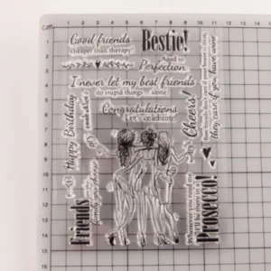 Good Friends Stamp Set - detail view | clear stamp