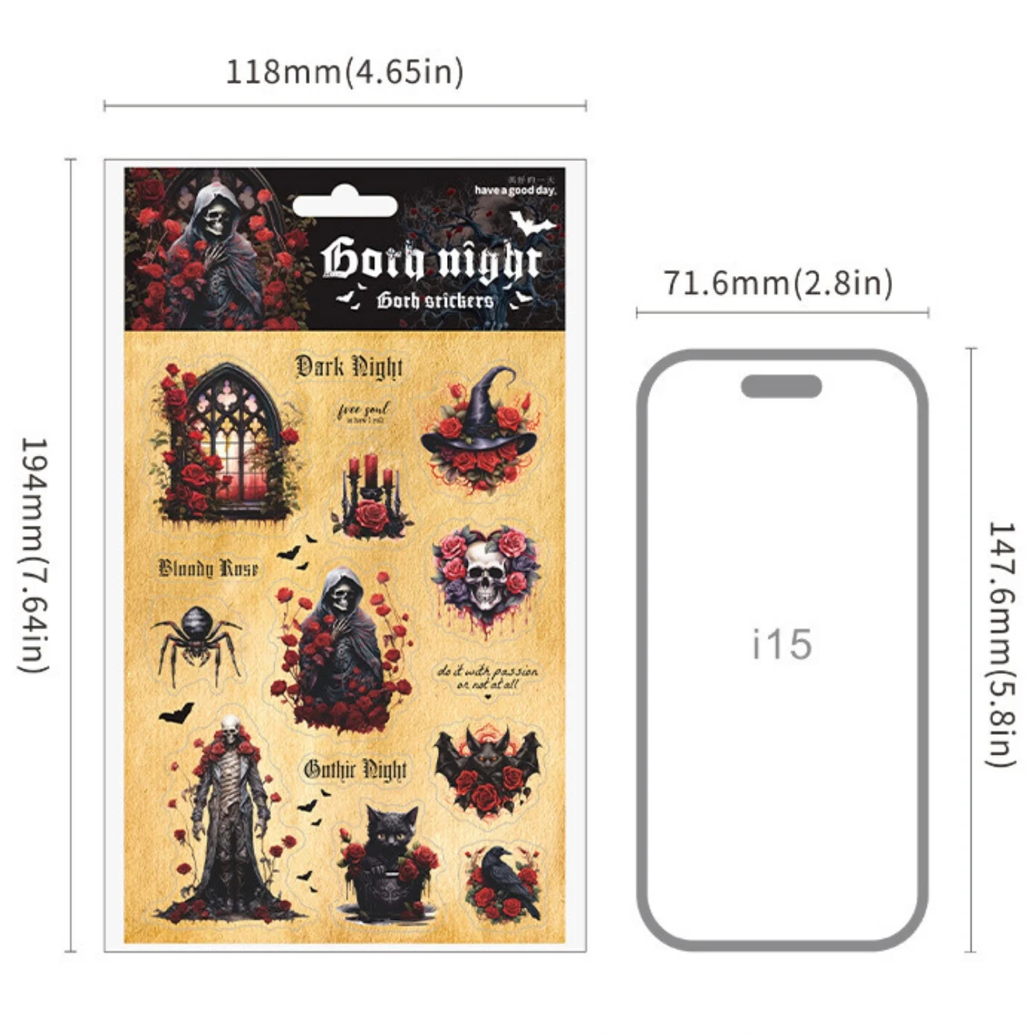 Sumflying Gothic Night Series Retro Dark Flat Sheet Cut Film Sticker - image 7 Sumflying Gothic Night Series Retro Dark Flat Sheet Cut Film Sticker - image 7