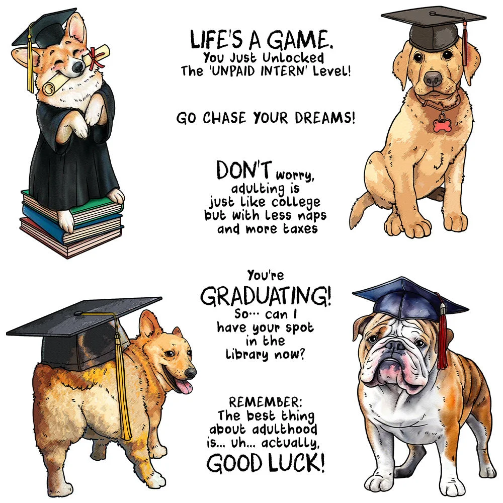 Graduation Puppy Clear Stamps 00 Graduation Puppy Clear Stamps 00